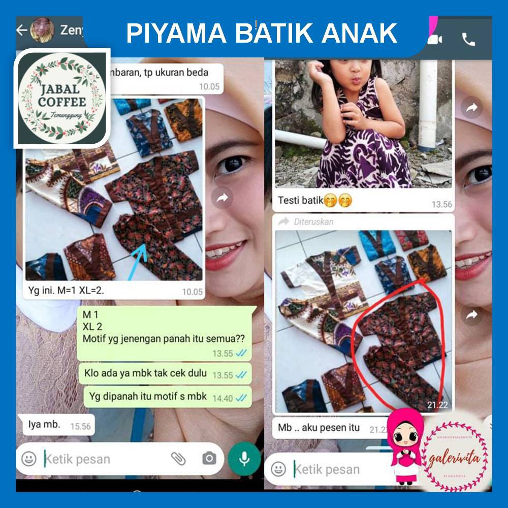 Piyama Batik Anak Lengan Pendek / Daster Anak Cewek