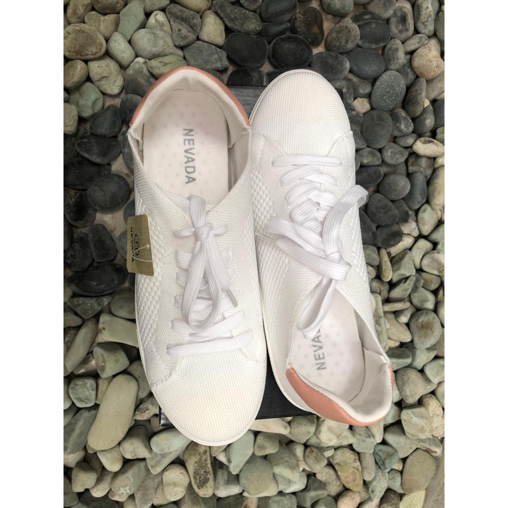 Nevada Shoes White Putih Pink Sneakers Shoes Wanita Murah
