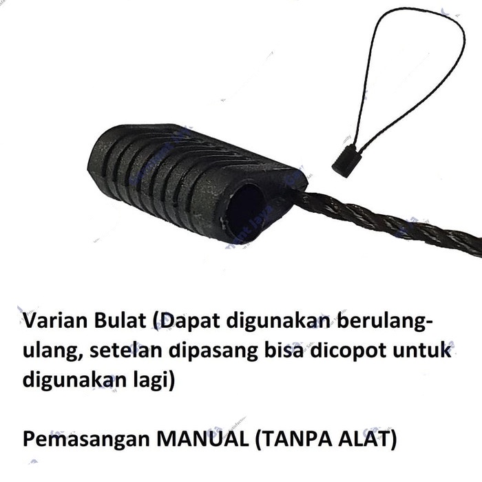 Tali Hangtag Label Baju Celana Harga Benang Nilon Hang Tag Loop Pin Lock Putih Hitam Price Tag