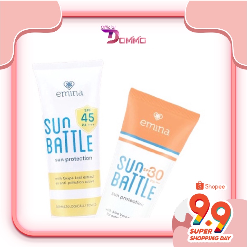 DOMMO - D8161 Emina Sun Battle SPF 30  PA+++ 60ml - Sun Battle SPF45 PA+++ 30ml