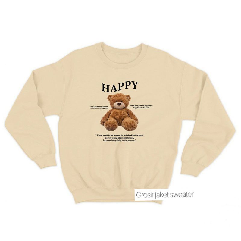 Sweater crewneck teddy bear (Happy)