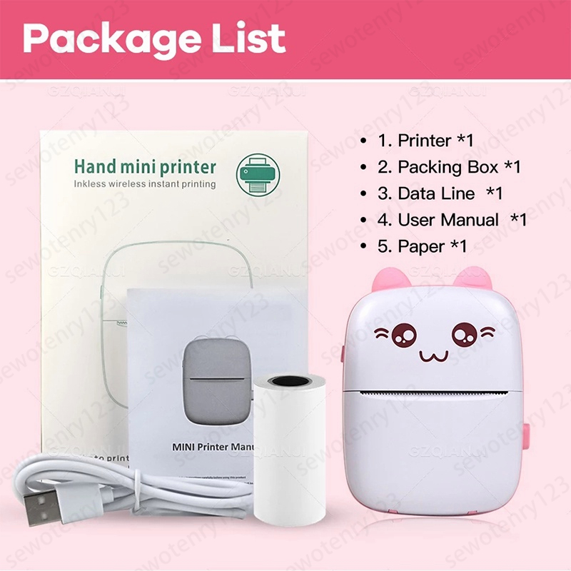 COD Mini Thermal Printer Bluetooth Printer Portable Tanpa Tinta  Termal Printer Label Receipt Barcode Printer Image 9