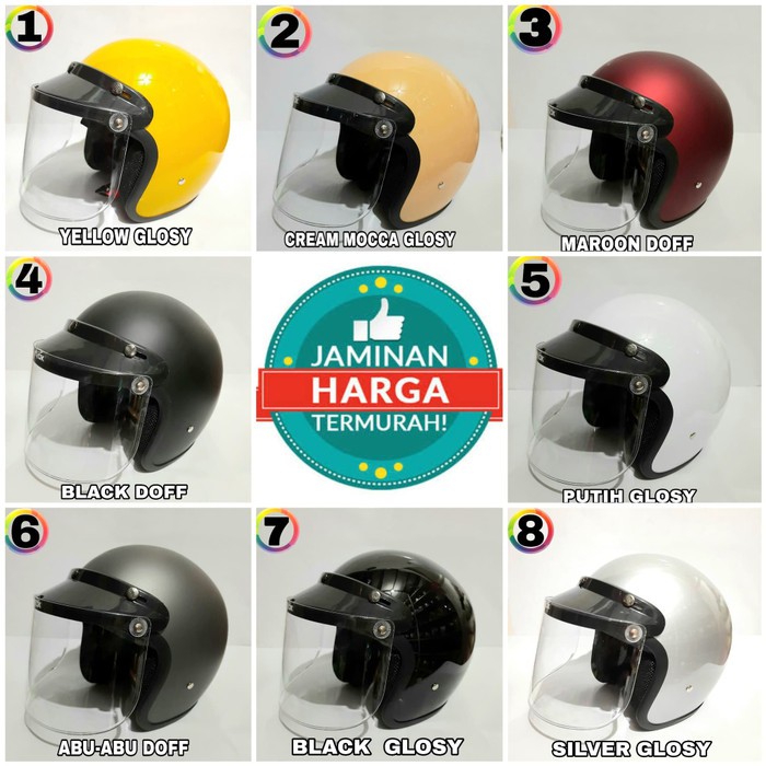 SALE Helm bogo helm retro Harga bukan carglos ink kyt nhk - Hitam Bogo
