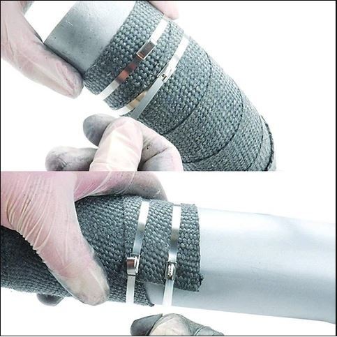 Stainless Kabel Ties / Klem Knalpot Exhaust Wrap Motor Mobil 20cm