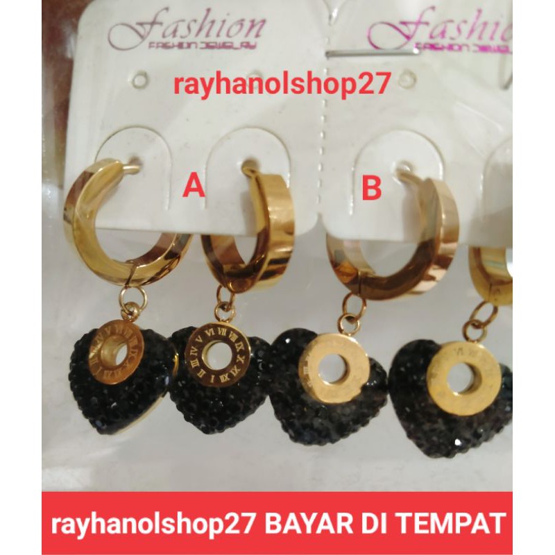 ANTING WANITA JEPIT TITANIUM LAPIS EMAS 24 K MEWAH ELEGAN ANTI LUNTUR
