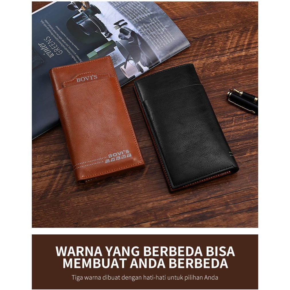 (COD) DOMPET LIPAT PRIA DOMPET KULIT PANJANG IMPORT MALL SHOPPING