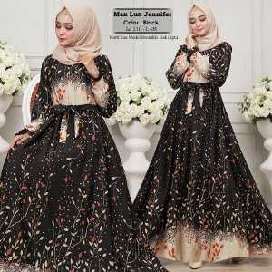 Gamis Pesta Jumbo JENNIFER Original   Dress Wanita Muslimah   Gaun Dress Syari   Baju Dress Pesta W