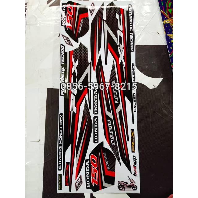 Striping PCX 150 variasi grafis merah