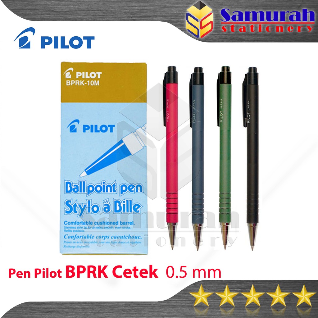 

Ballpoint Pilot BPRK-10M 0.5 mm / Pulpen Super BPRK Satuan / Pen Cetek Body Karet Pcs