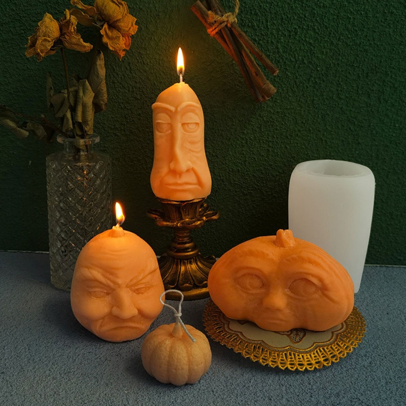 Cetakan Sabun Handmade DIY Bentuk Labu Halloween 3D Untuk Dekorasi