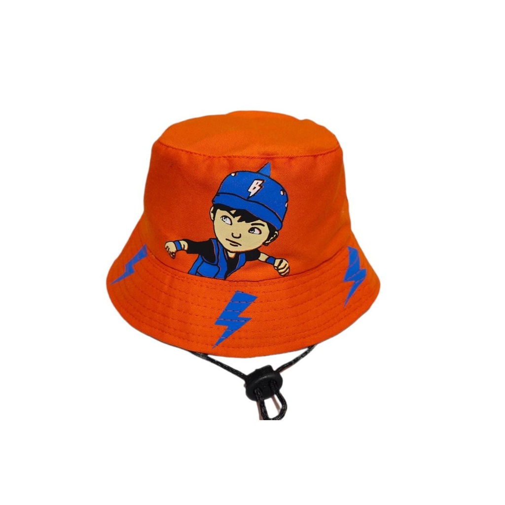 Topi Bucket Anak Laki Laki Perempuan Sablon Boboboy / Bucket Hat Anak