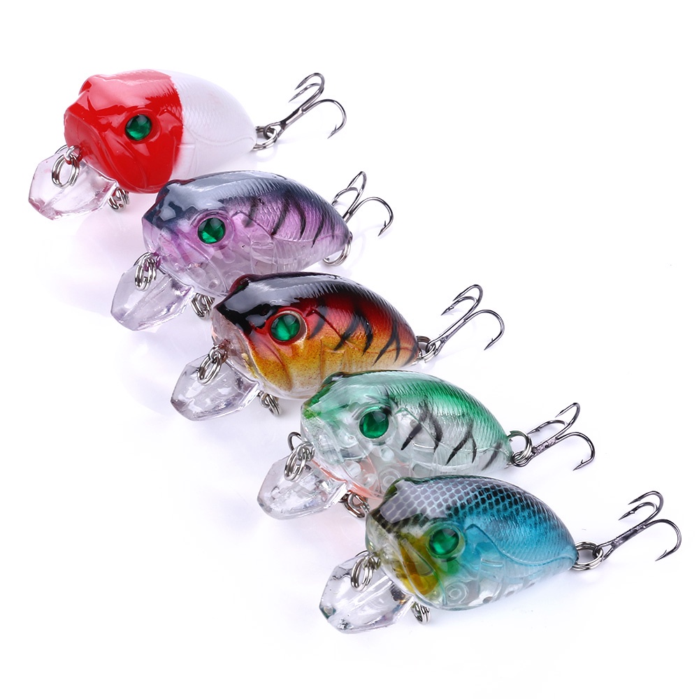 HENGJIA 5PCS Umpan Pancing 4.5CM 8G crankbait fishing lure hard Bait tackle artificial lures swimbait fish wobbler