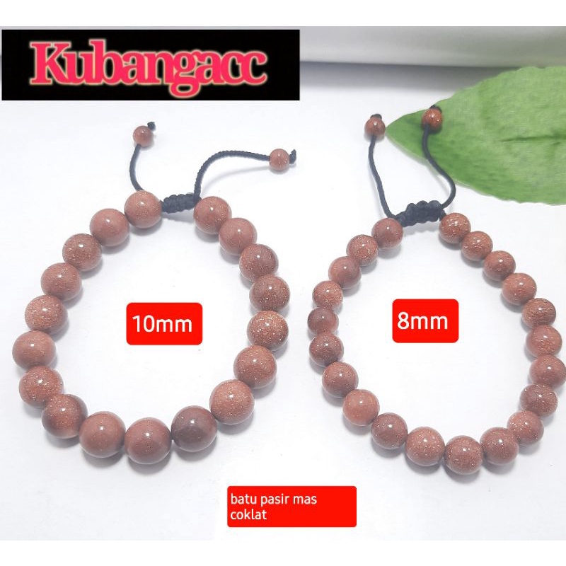 Gelang batu pasir mas coklat Gelang batu natural Gelang pria wanita Gelang batu alam Gelang keren
