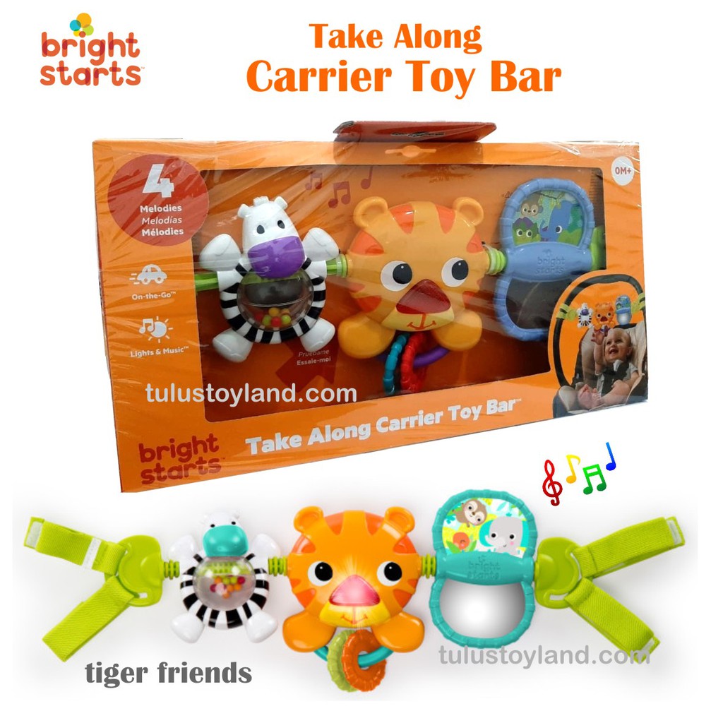 Bright Starts Take Along Carrier Toy Bar Mainan Rattle untuk di car seat stroller ayunan bouncer