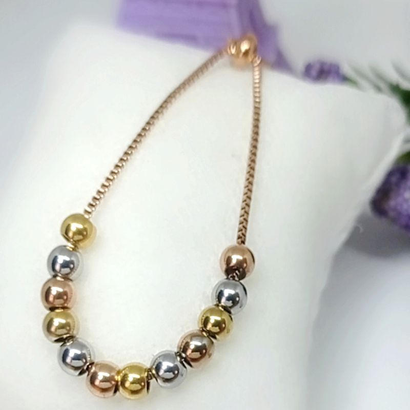 fashion korea Gelang serut titanium rose gold wanita