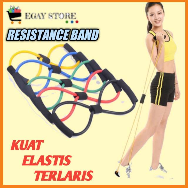 RESISTANCE BAND OLAHRAGA KARET ELASTIS KUAT TALI STRECHING FITNESS GYM YOGA EXERCISE TERLARIS