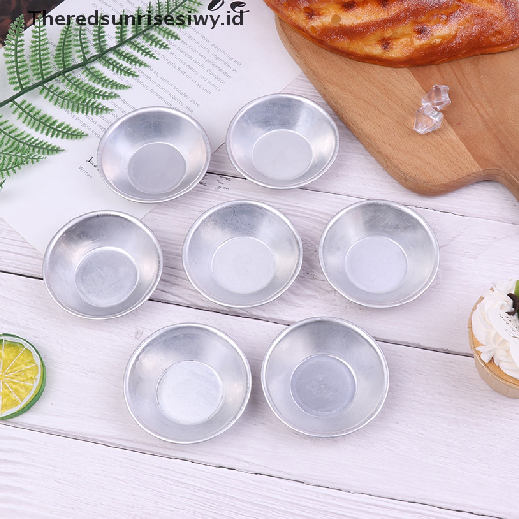 # Alat Rumah Tangga # 10pcs Cetakan Cupcake / Kue Tart Bentuk Bulat Bahan Aluminum Alloy