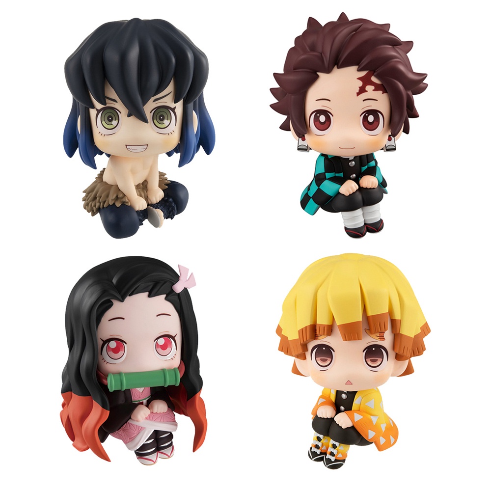 6pcs / Set Mainan Action Figure Demon Slayer Tanjiro Nezuko Zenitsu Inosuke Rengoku Giyu Shinobu Mitsuri Obanai Sanemi Gyomei 6.5cm