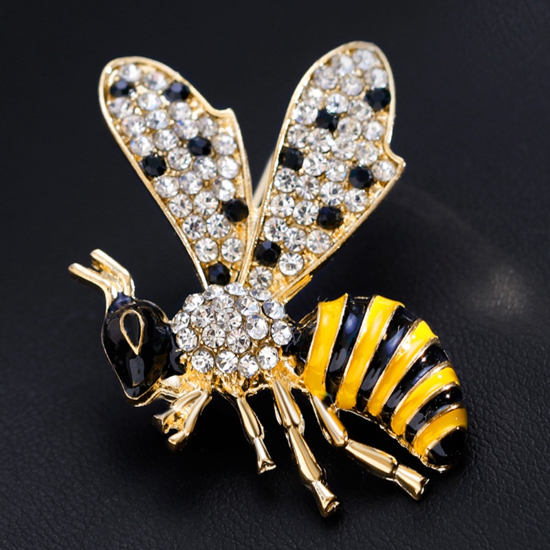 SIY  Insect Bee Brooch Pins Jewelry Women Rhinestone Gifts Enamel Fashion Decoration