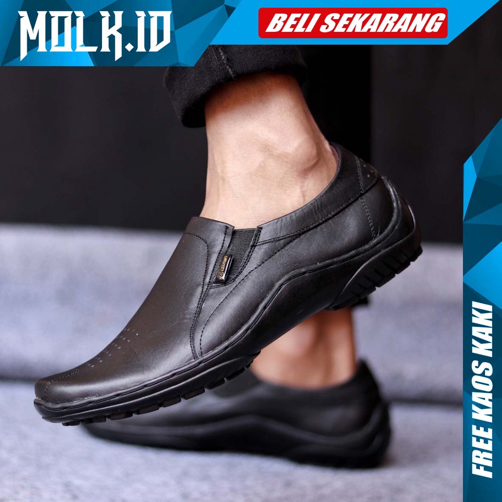 MOLK|Sepatu Formal Casual Pria Slip On Kulit Asli CVNY Original Handmade Sepatu Pria Kantor