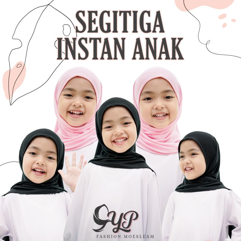 KERUDUNG SEGITIGA INSTAN ANAK USIA 3-6 TH JERSEY