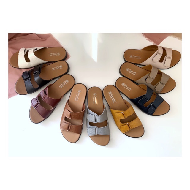 GENUINE LEATHER - PUTRI Series Sandal Teplek Wanita Kulit Sapi Asli