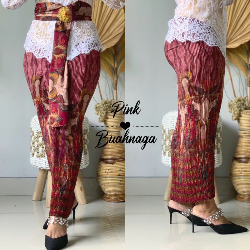 Kamen jadi plisket set selendang batik bahan premium sutra doby&amp;babytouch