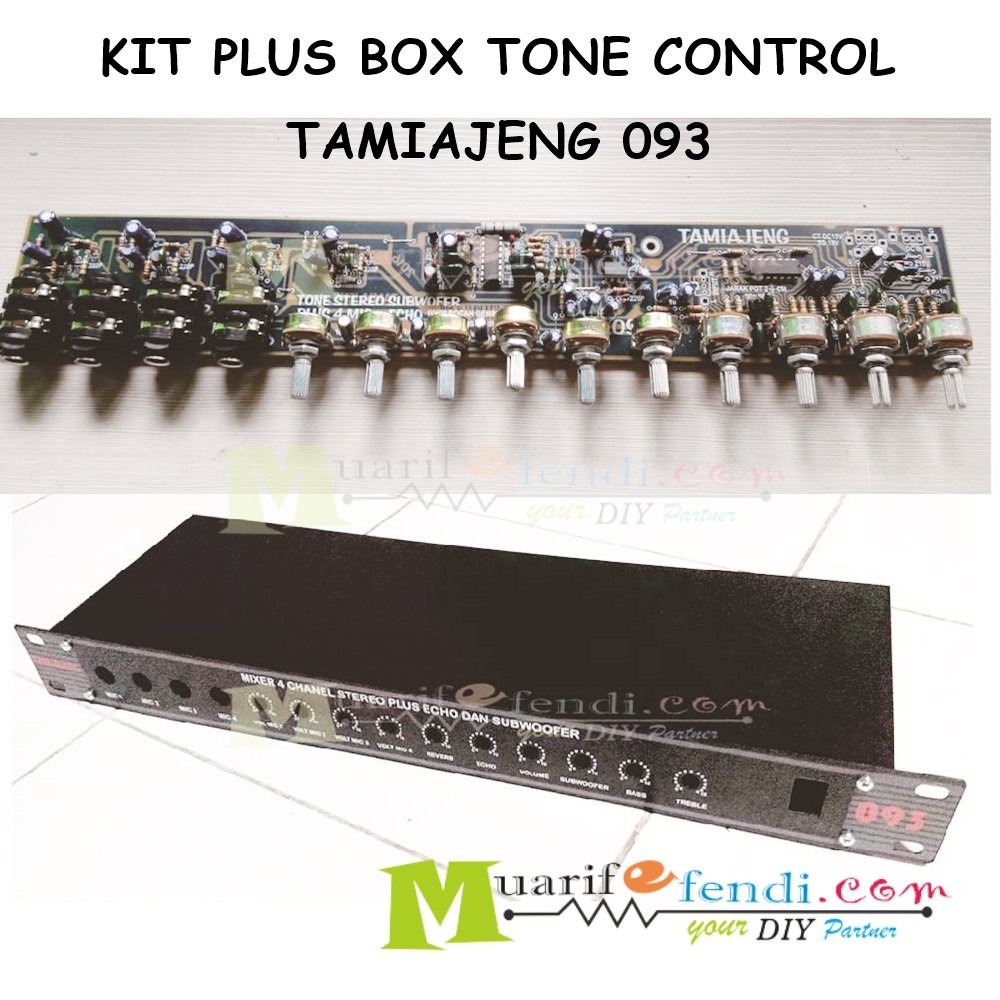 KIT PLUS BOX Tone Control Stereo Subwoofer plus 4 MIC dan ECHO Reverb TAMIAJENG 093