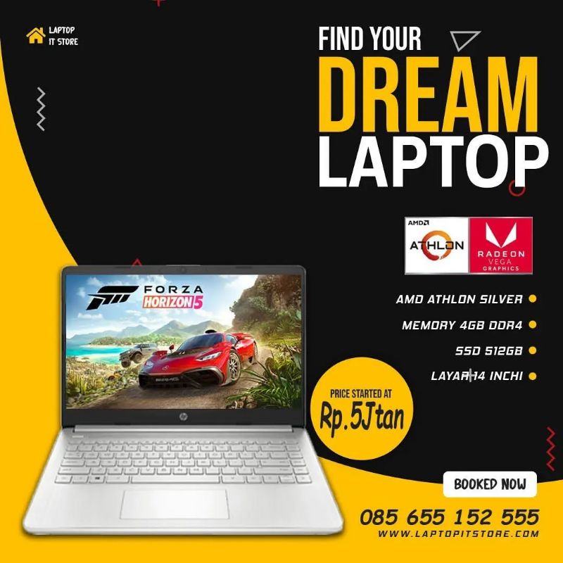 LAPTOP HP 14S DK1524AU 8GB SSD 512GB - EDISI DESIGN GAMING