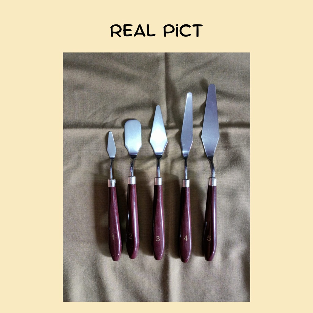 Palette Knife Spatula Lukis 5pcs Pisau Palet Untuk Dekorasi Kue Lukis Painting Palete Pallete Set