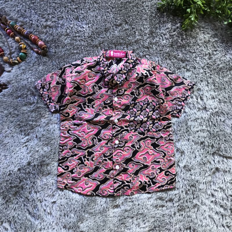 Kemeja Batik Anak Megara Pink Peach Kemeja Batik Anak Laki - Laki Bahan Katun Halus Nyaman