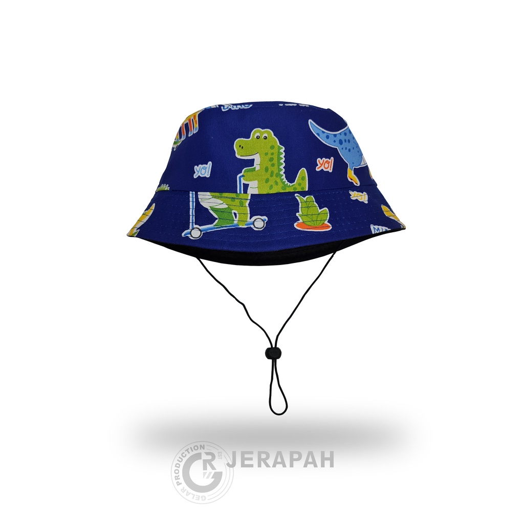 BUCKET ANAK ADA TALINYA UNTUK OUT BOUND / BUCKET HAT ANAK UNTUK MANCING / BUCKET ANAK KARAKTER DINOSURUS,JERAPAH,LUMBA-LUMBA