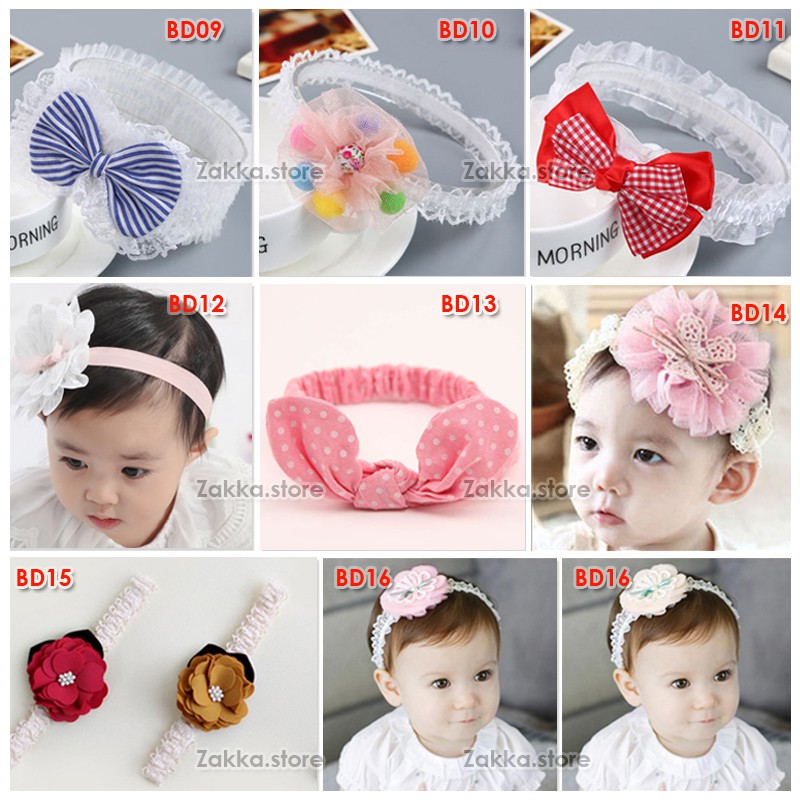 Bandana Bayi Unik Motif Renda Lucu Baby Headband Bando Turban