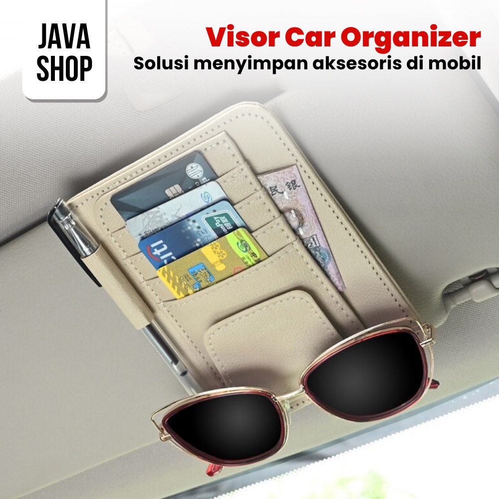 JAVASHOP Tempat Kartu Mobil Visor Car Organizer