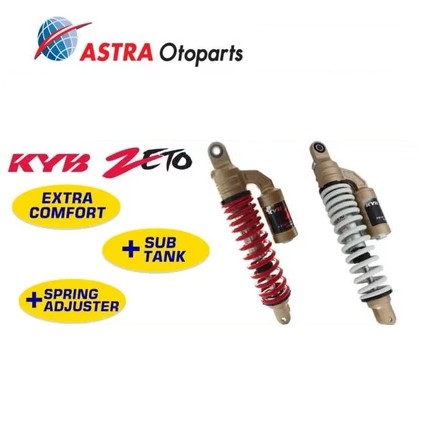 Shock Absorber KAYABA ZETO Tabung (Merah/Putih) untuk Honda Vario 125 KYOS-ZT5070 330mm
