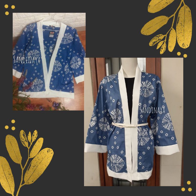 Outer batik Cardigan jumputan Sandinaya motif shibori