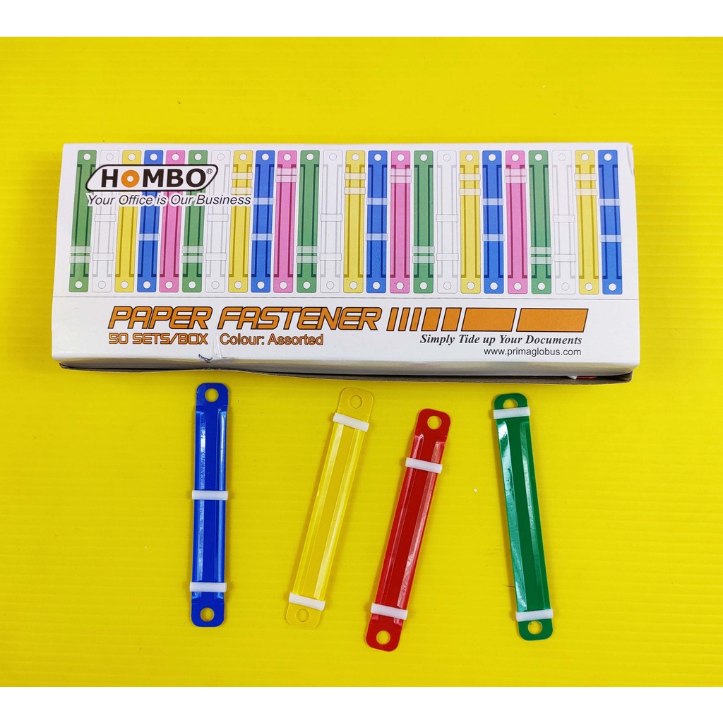 

ACCO / PAPER FASTERNER PLASTIK HOMBO WARNA WARNI ( 50 PCS )