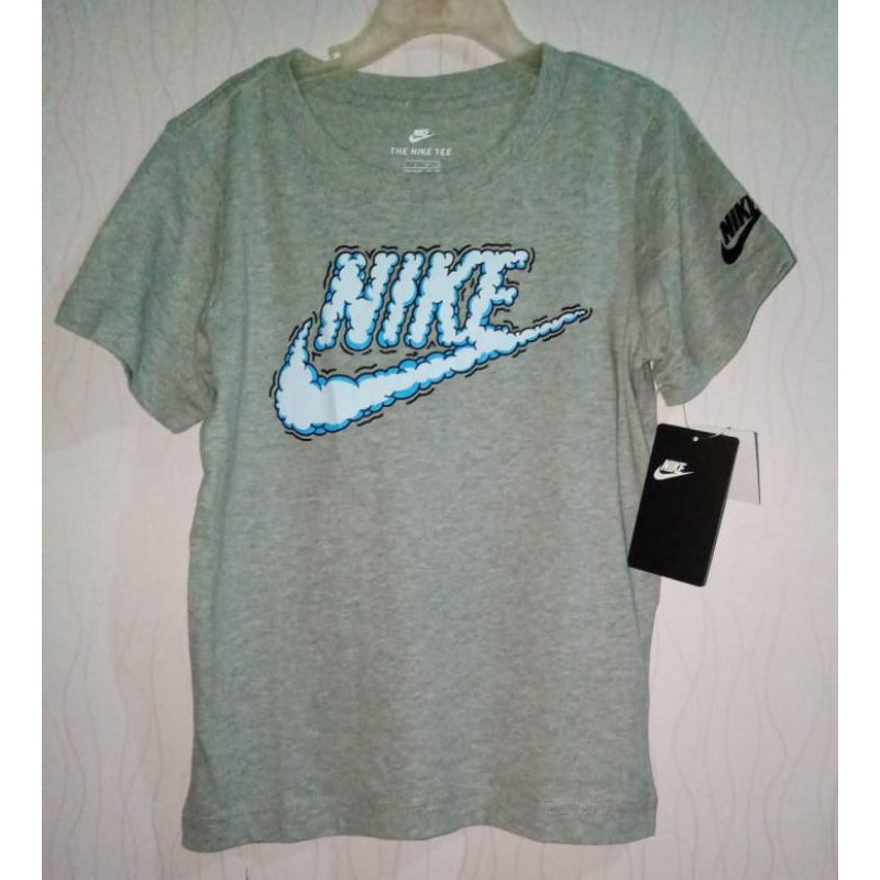 Original Kaos Anak Nike Tee Unisex Grey Light Blue