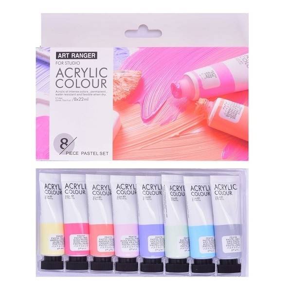 

bib Art Ranger Rangers Pastel Metallic Acrylic Paint / Cat Akrilik set 8x22ml