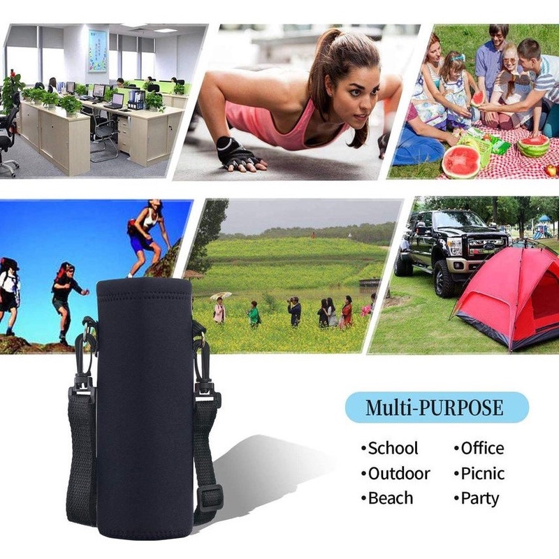 Tas Botol Air Minum Vacuum Portable Dengan Strap Untuk Olahraga / Camping / Outdoor