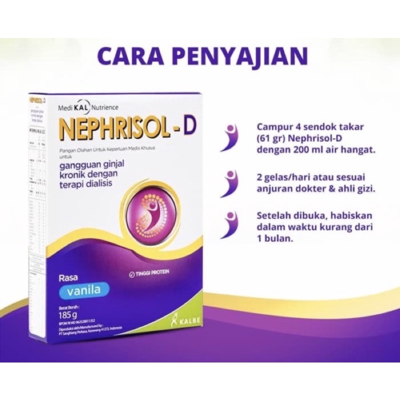 Nephrisol D 210 gram ( susu nutrisi khusus penderita gagal ginjal hemodialisa cuci darah )