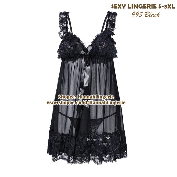 Premium BIGSIZE XL-XXL Lingerie Ukuran Besar Big size Jumbo, Baju Tidur Transparan Seksi Halus 995