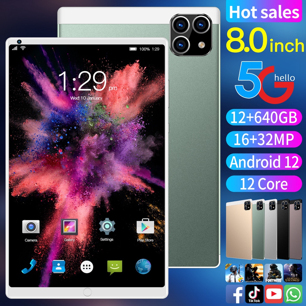 Jual Tablet PC 12RAM 512 ROM 8 Inch Ultra Clear Screen 4G/5G Dual SIM