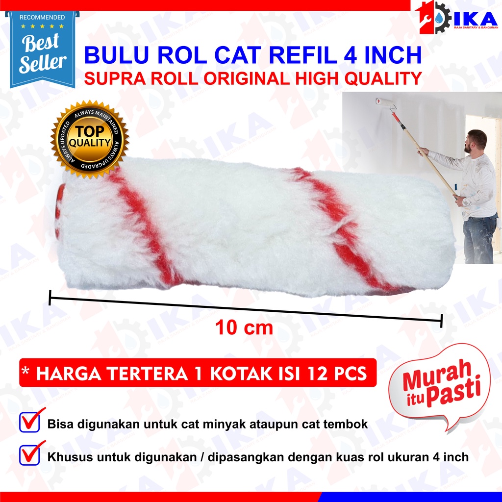 BULU ROLL Kapal &quot;SUPRA ROLL&quot; ORI 100% (Harga per 1kotak isi 1 lusin) Termurah / Cat tembok minyak