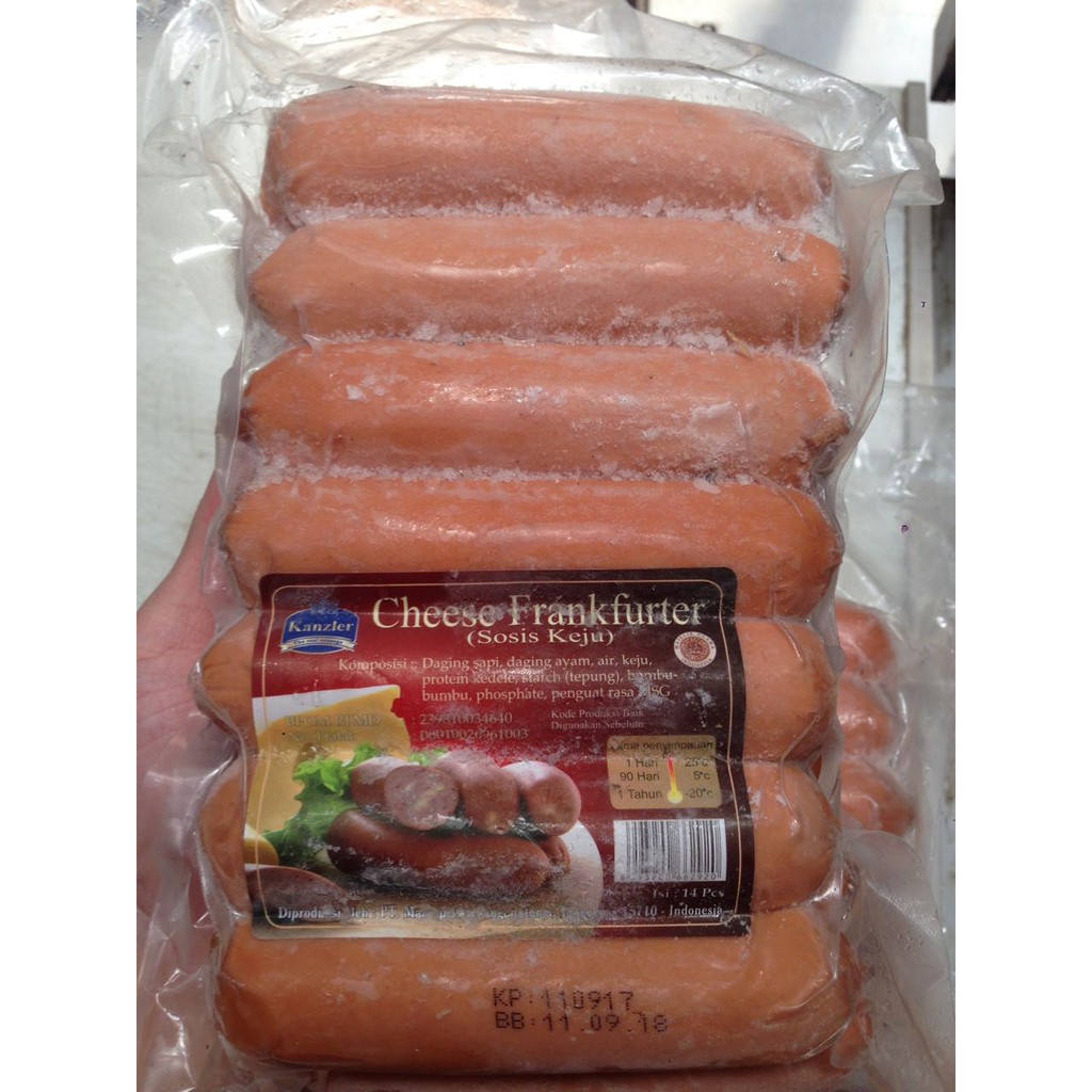 Kanzler Cheese Frankfurter Sausage 1 kg Sosis Keju Ayam Sapi Kiloan Cimory 1000 gr