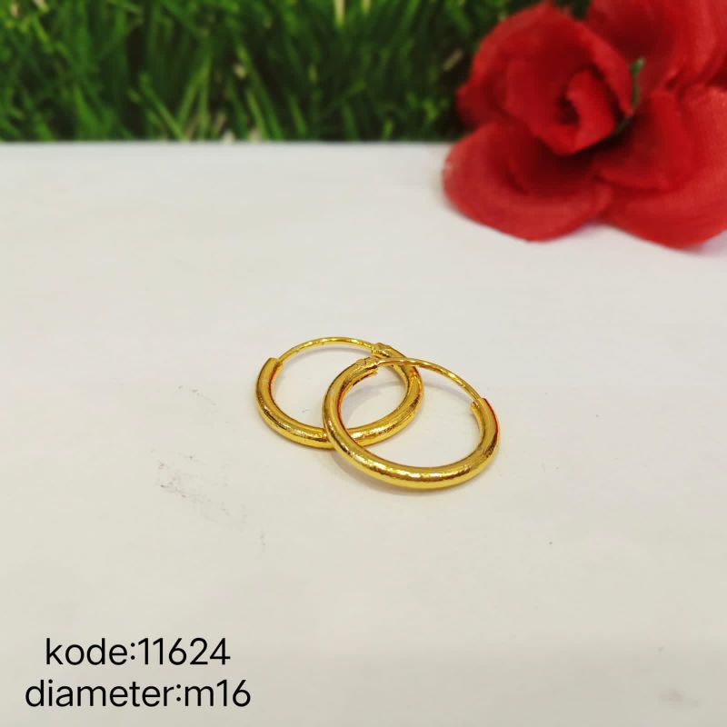 Anting Xuping bulat /anting gipsy bulat/ anting lapis emas 24 karat