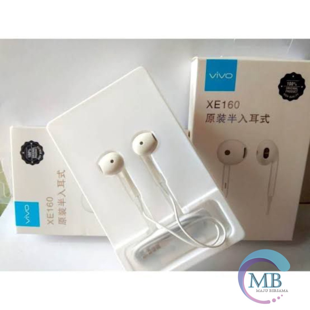 XE160 Headset headsfree earphone Hf ORIGINAL VIVO Y53 y71 y81 y83 Y91c Y91 y93 y20 y30 y50 v7 v9 Y12 y15 V20 JACK 3.5MM MB2556