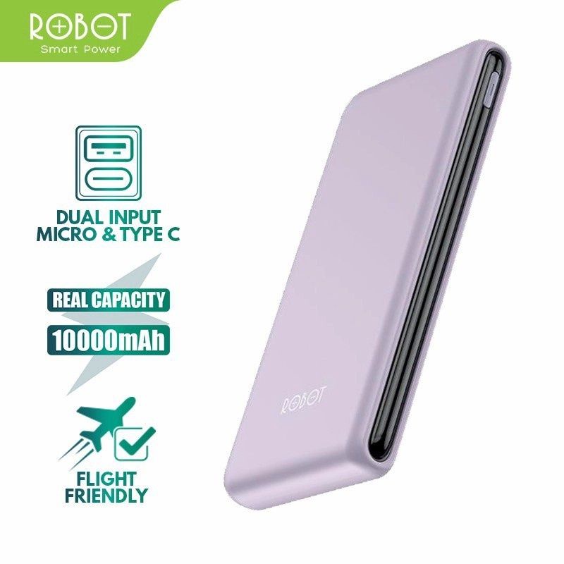 Powerbank 10000mah Dual Input Original Robot Seri RT12