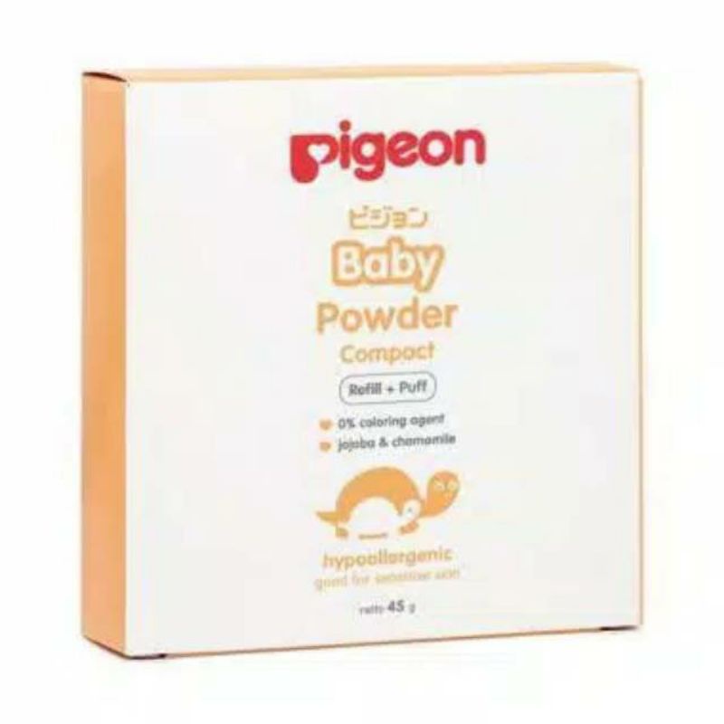 Pigeon boby Powder Compact  Reffil + Puff 45Gr / bedak padat bayi