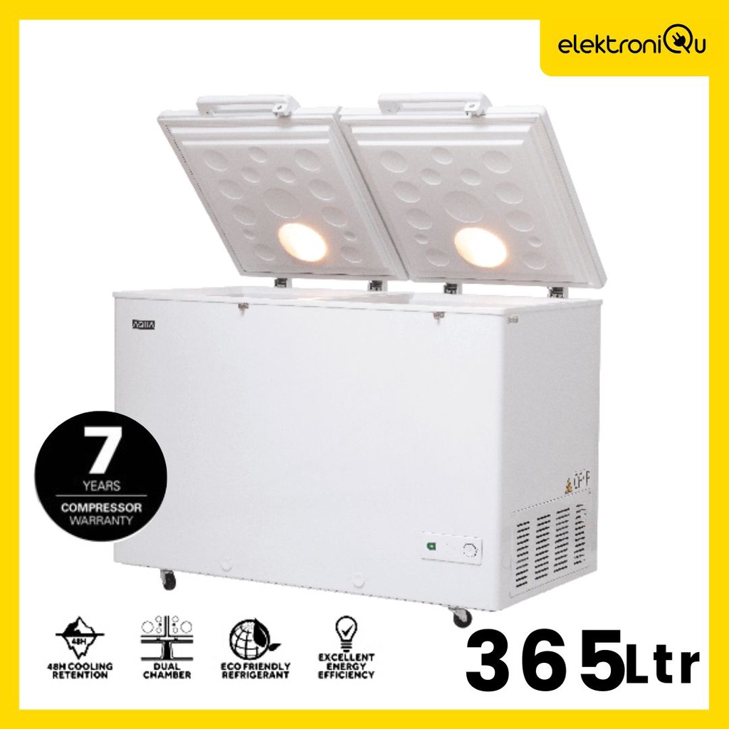 CHEST FREEZER AQUA AQF-385DC FREEZER 365 LITER GARANSI 7+2 TAHUN FREE E-VOUCHER